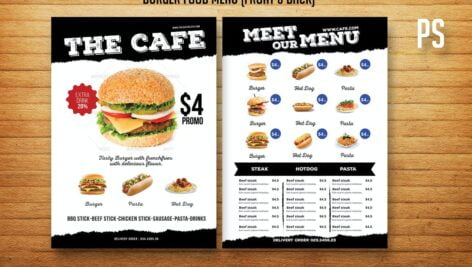 منوی غذای برگر | Burger Food Menu