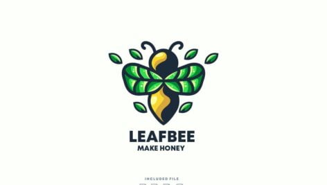 لوگوی زنبور عسل | Leaf Bee Logo