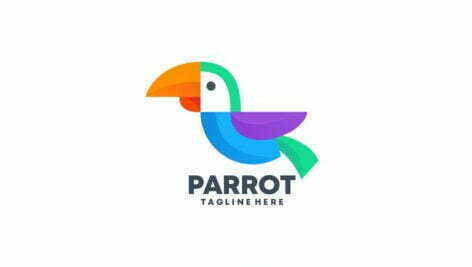 لوگو طوطی رنگی | Colorful Parrot Logo