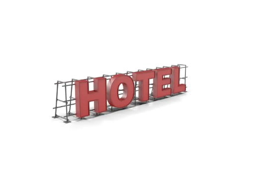 مدل 3بعدی تابلو هتل 