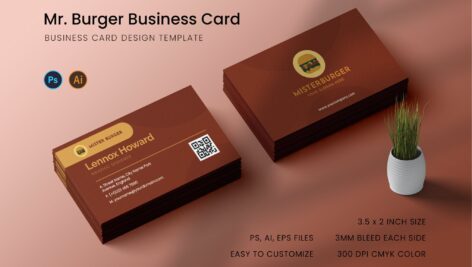 کارت ویزیت آقای برگر | Mr.Burger Business Card