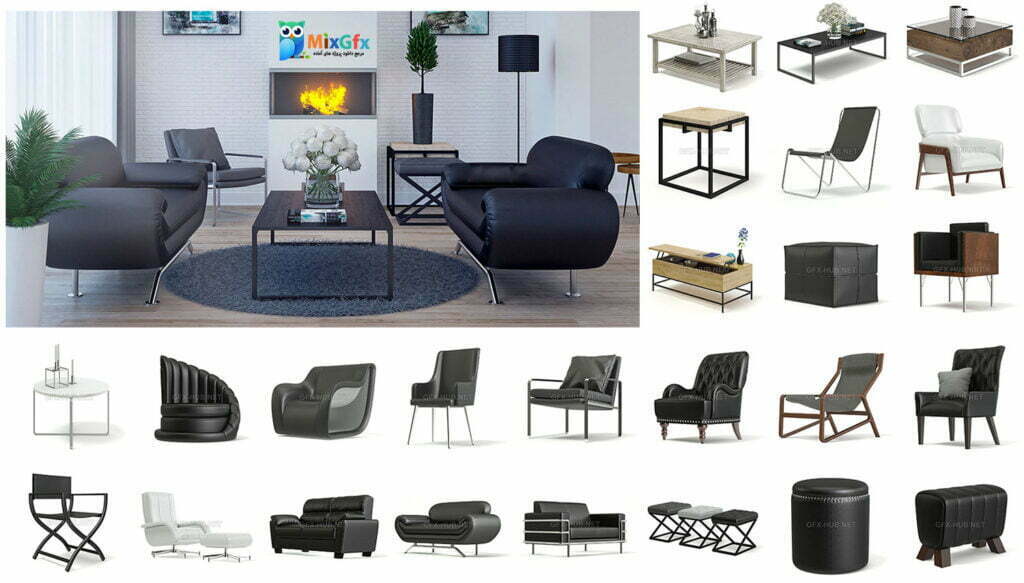 مبل و صندلی CGAxis - 97 Furniture