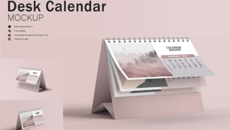 موکاپ تقویم رومیزی | Desk Calendar Mockup