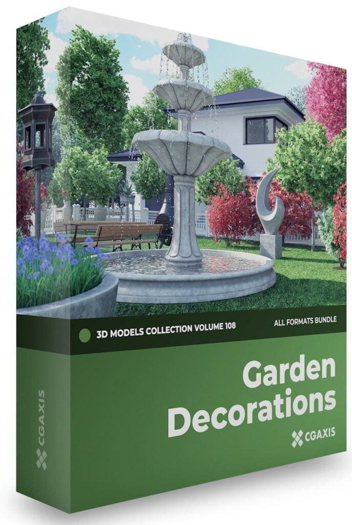 مدل سه بعدی لوازم باغ CGAxis - 108 Garden Decorations 3D Models Collection