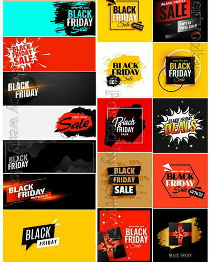 دانلود وکتور بک گراند و بنرهای تخفیف بلک فرایدی | Black Friday Sale Background 