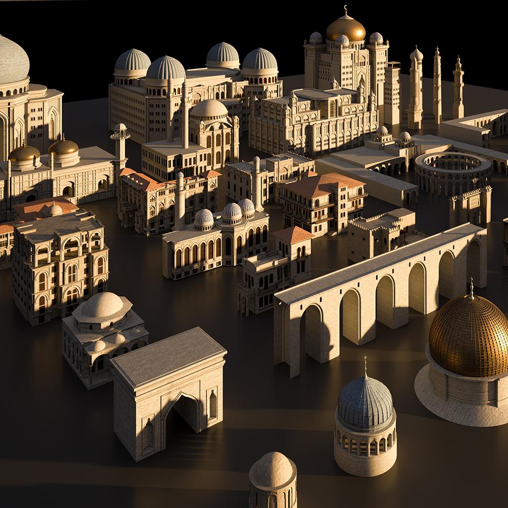 دانلود مدل سه بعدی محیط خاور میانه | Kitbash3D Middle East