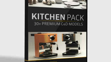مدل سه بعدی پکیج آبجکت های آشپزخانه | The Pixel Lab 3D Kitchen Pack for Cinema 4D