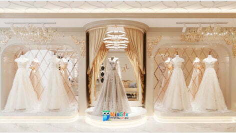 مدل سه بعدی مزون لباس عروس