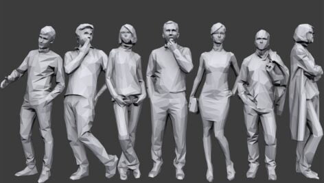 دانلود مدل سه بعدی انسان | Complete Lowpoly People Pack Vol 1