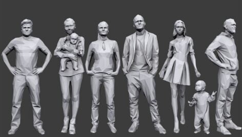 دانلود مدل سه بعدی انسان | Complete Lowpoly People Pack Vol 1