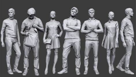 دانلود مدل سه بعدی انسان | Complete Lowpoly People Pack Vol 1