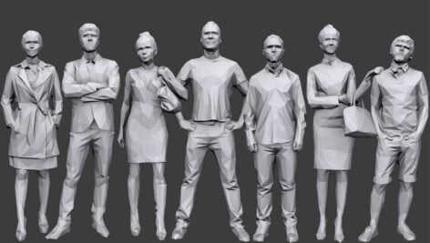 دانلود مدل سه بعدی انسان | Complete Lowpoly People Pack Vol 1