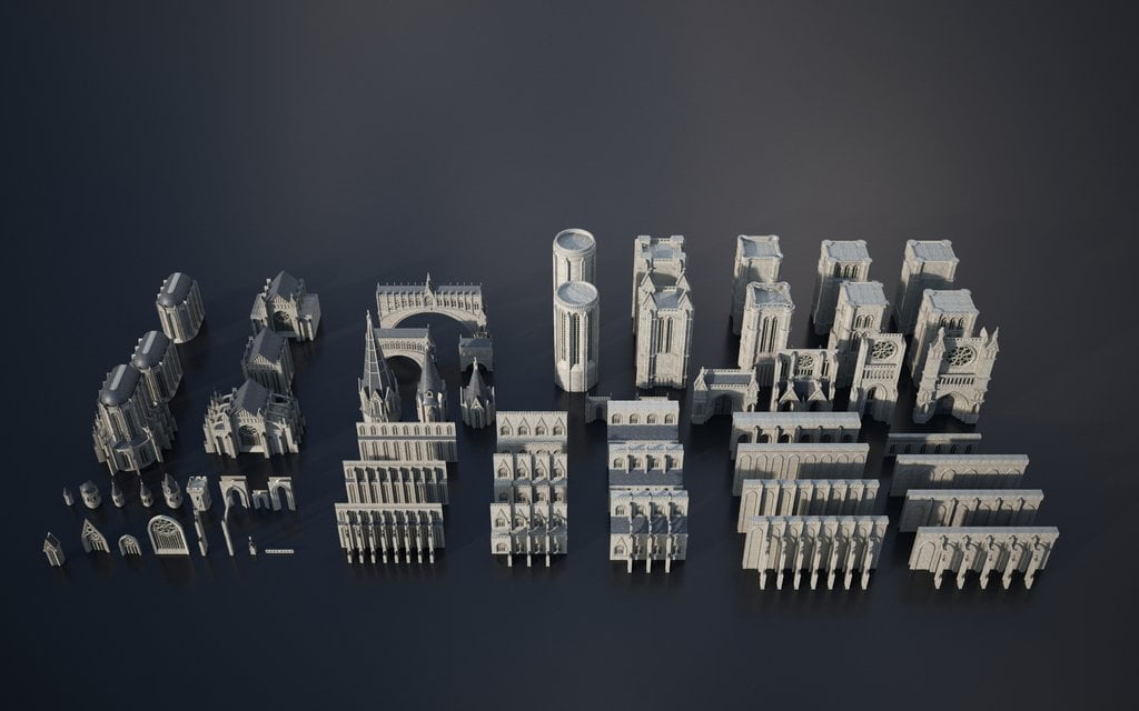 مجموعه مدل سه بعدی بناهای گوتیک Kitbash3D Gothic