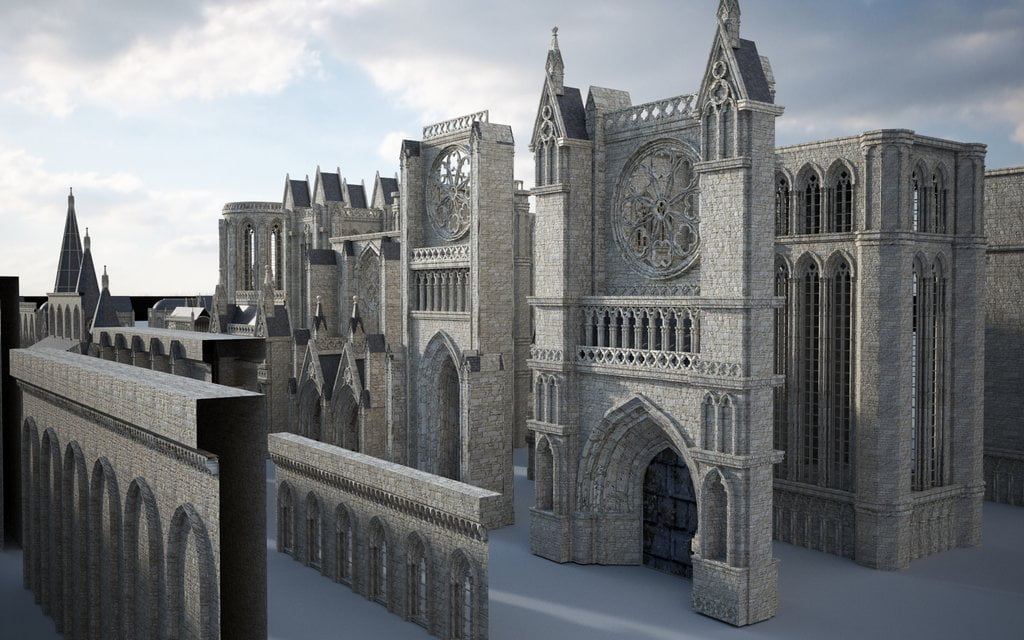 مجموعه مدل سه بعدی بناهای گوتیک Kitbash3D Gothic