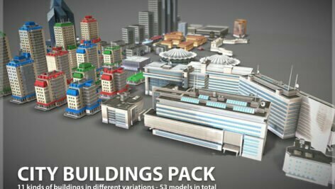 دانلود مجموعه مدل سه بعدی ساختمان | City Buildings Pack