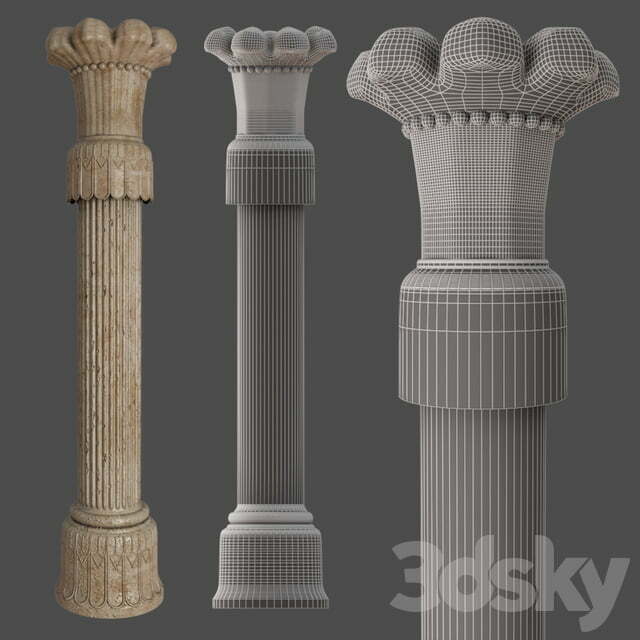 دانلود سه بعدی ستون مدل سبک ایرانی | Persian Column 3D MAX 
