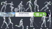 مجموعه مدل سه بعدی ژست ورزشی Low Poly Sport Pose Pack