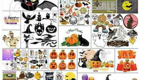 دانلود پک وکتور وحشتناک برای هالووین|Bundle Halloween Vector Illustration