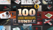 دانلود مجموعه 100 موکاپ لوگو 100Logo Mockups Bundle Vol.5
