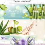 دانلود بنر تبلیغاتی لوازم آرایشی مراقبت کننده پوست Cosmetic Skincare Products Banner
