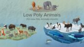 دانلود تصاویر لایه باز حیوانات Low Poly Animals Collection PNG & PSD Images