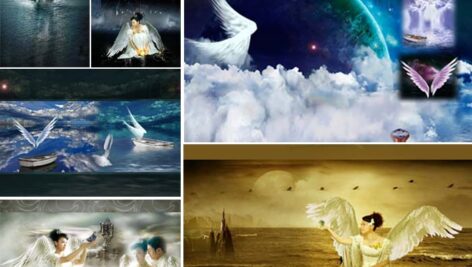 دانلود لایه باز بال رویایی فرشتگان Dream Wings Angels PSD Backgrounds Pack