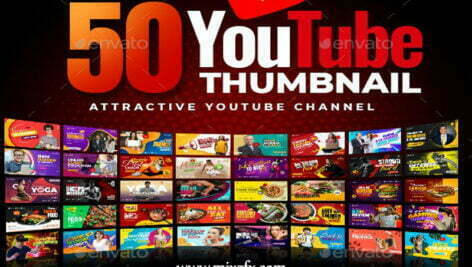دانلود ۵۰ قالب آماده کانال یوتیوب 50Youtube Thumbnail Template