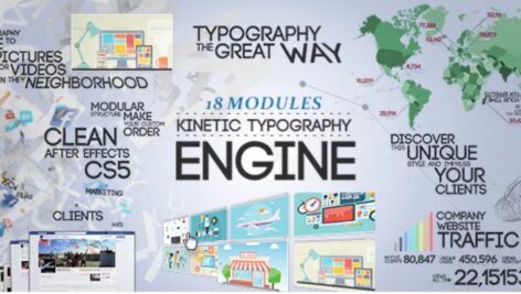 پروژه افترافکت موتور تایپوگرافی سینتیک Kinetic Typography Engine