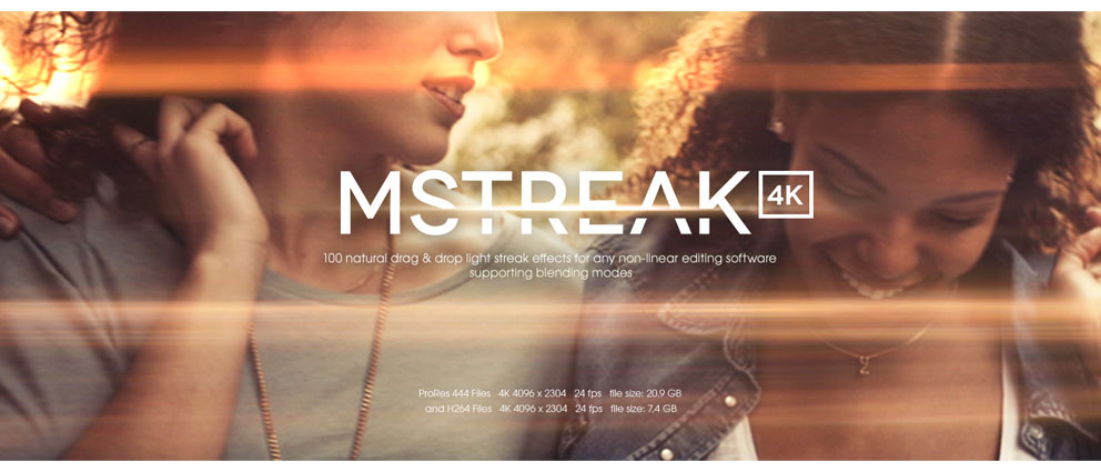 دانلود افکت ویدئویی انتشار نور MStreak 4K – 100 Natural Drag & Drop Light Leaks