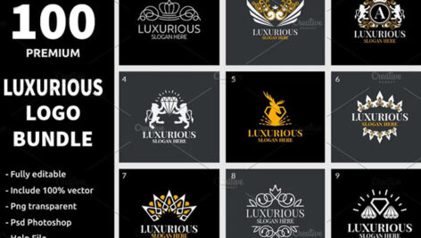 دانلود مجموعه 100 لوگوی لوکس 100Luxurious Logo Bundle