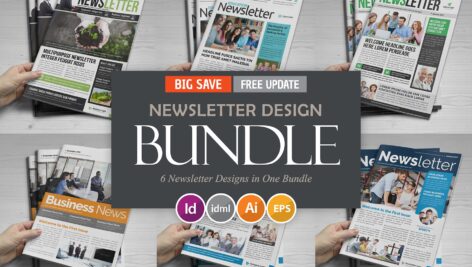 مجموعه خبرنامه ۶ در ۱ Newsletter Design Bundle