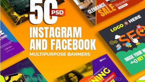 دانلود 50 بنرهای اینستاگرام و فیس بوک Instagram & Facebook Banners