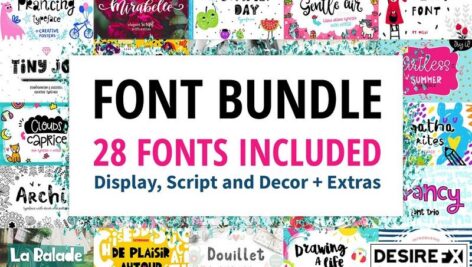 دانلود باندل 28 فونت برای طراحی СreativeMarket Font Bundle
