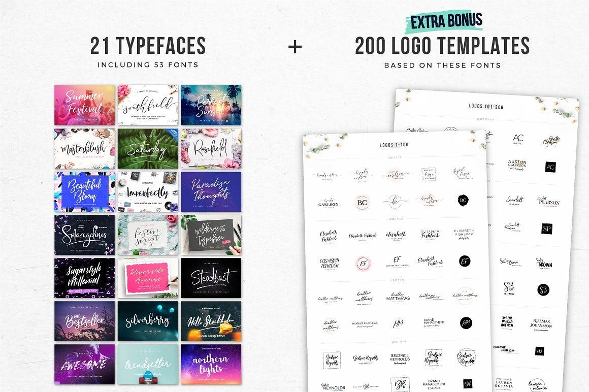 دانلود جعبه رویای تایپوگراف + 200 لوگو Typographer's Dream Box + 200 Logos