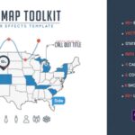 پروژه افترافکت بسته ابزار نقشه ایالات متحده آمریکا Usa Map Toolkit