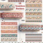 دانلود باندل طراحی و قلمکاری، پترن ، فریم Kalamkari Vector Set Ornaments Bundle