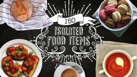 مجموعه ۱۵۰ وکتور مواد غذایی طرح گچ Isolated Food Chalk Kit