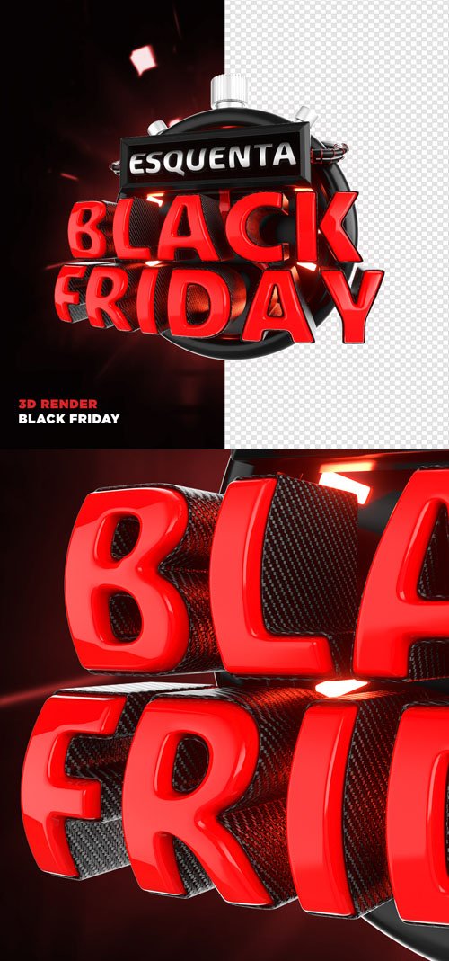 دانلود لایه باز بلک فرایدی سه بعدی Black Friday 3D Photoshop 