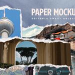 دانلود موکاپ کاغذ پاره شده و گیره Torn Paper Cliparts & Mockups