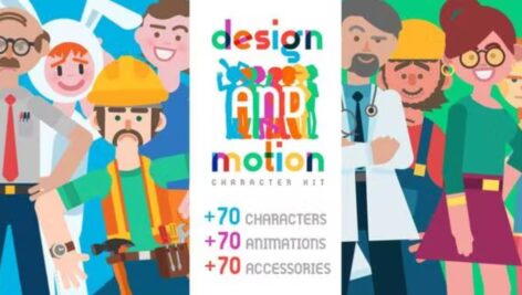 پروژه افترافکت مجموعه انیمیشن طراحی و حرکت شخصیت Design and Motion Character Animation Toolkit