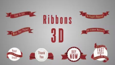 پروژه افترافکت روبان های سه بعدی 3D Ribbon After Effect