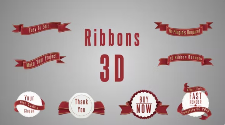 پروژه افترافکت روبان های سه بعدی 3D Ribbon After Effect 