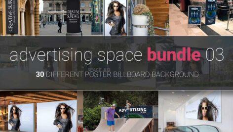 مجموعه موکاپ فضاهای تبلیغاتی Advertising Space Bundle