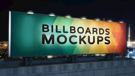 موکاپ های بیلبورد در شب Billboards At Night