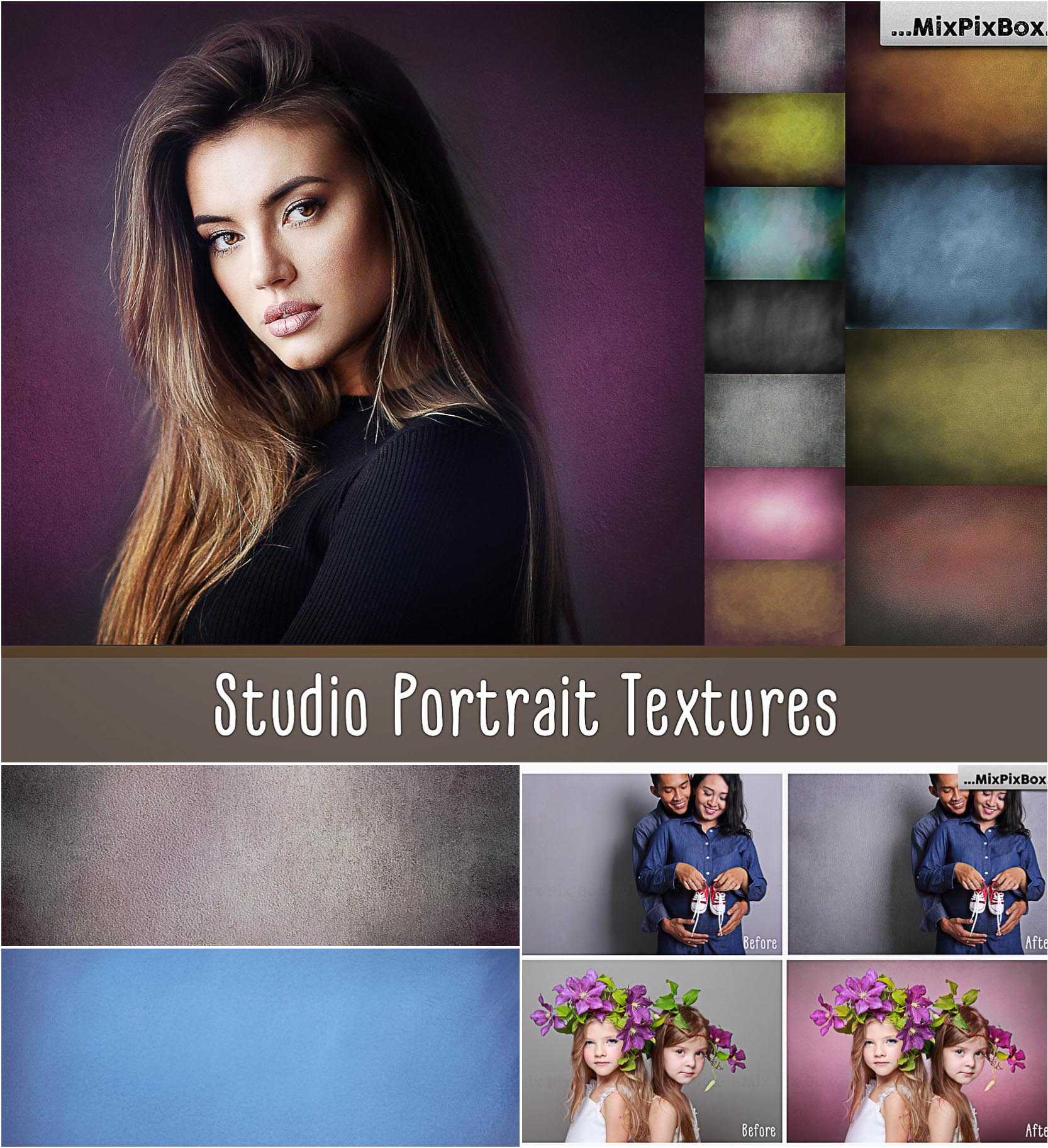 دانلود مجموعه تکسچر و عکس پرتره استودیویی Studio Portrait Photo Textures