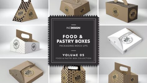 موکاپ جعبه های مواد غذایی Food Pastry Boxes