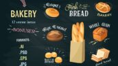 دانلود مجموعه وکتور و لوگو تصاویر نان و نانوایی Bakery assortment vector pack