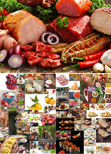 دانلود مجموعه عکس با کیفیت غذا،گوشت،سبزیجات، میوه و ماهی  
