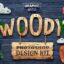 دانلود مجموعه تکسچر و استایل حروف چوبی Woody Texture Photoshop Styles Kit