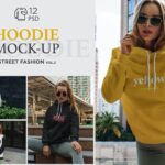 دانلود مجموعه موکاپ هودی دخترانه Hoodie Mock-Up Street Fashion